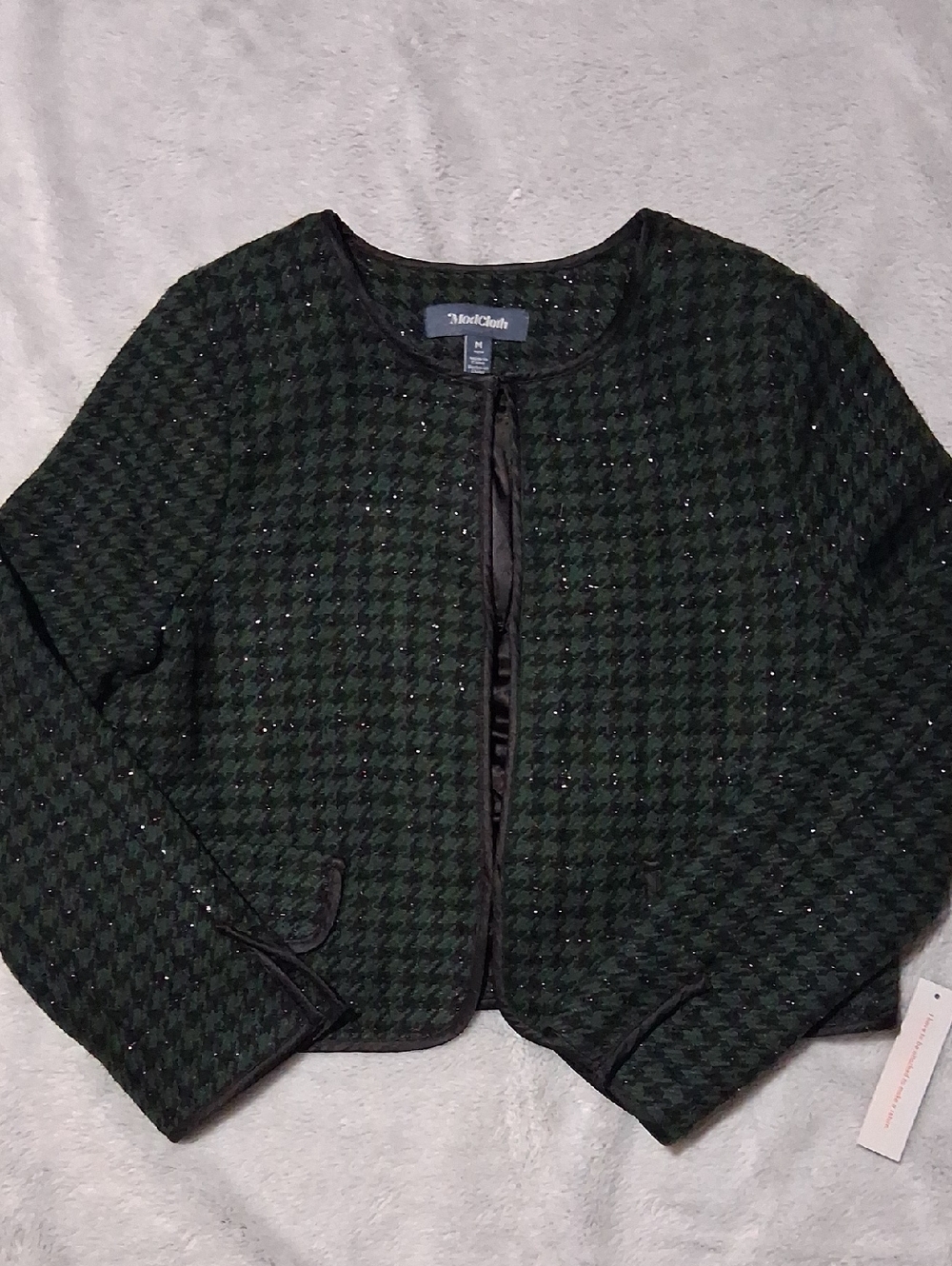 Modcloth Cropped Houndstooth Blazer